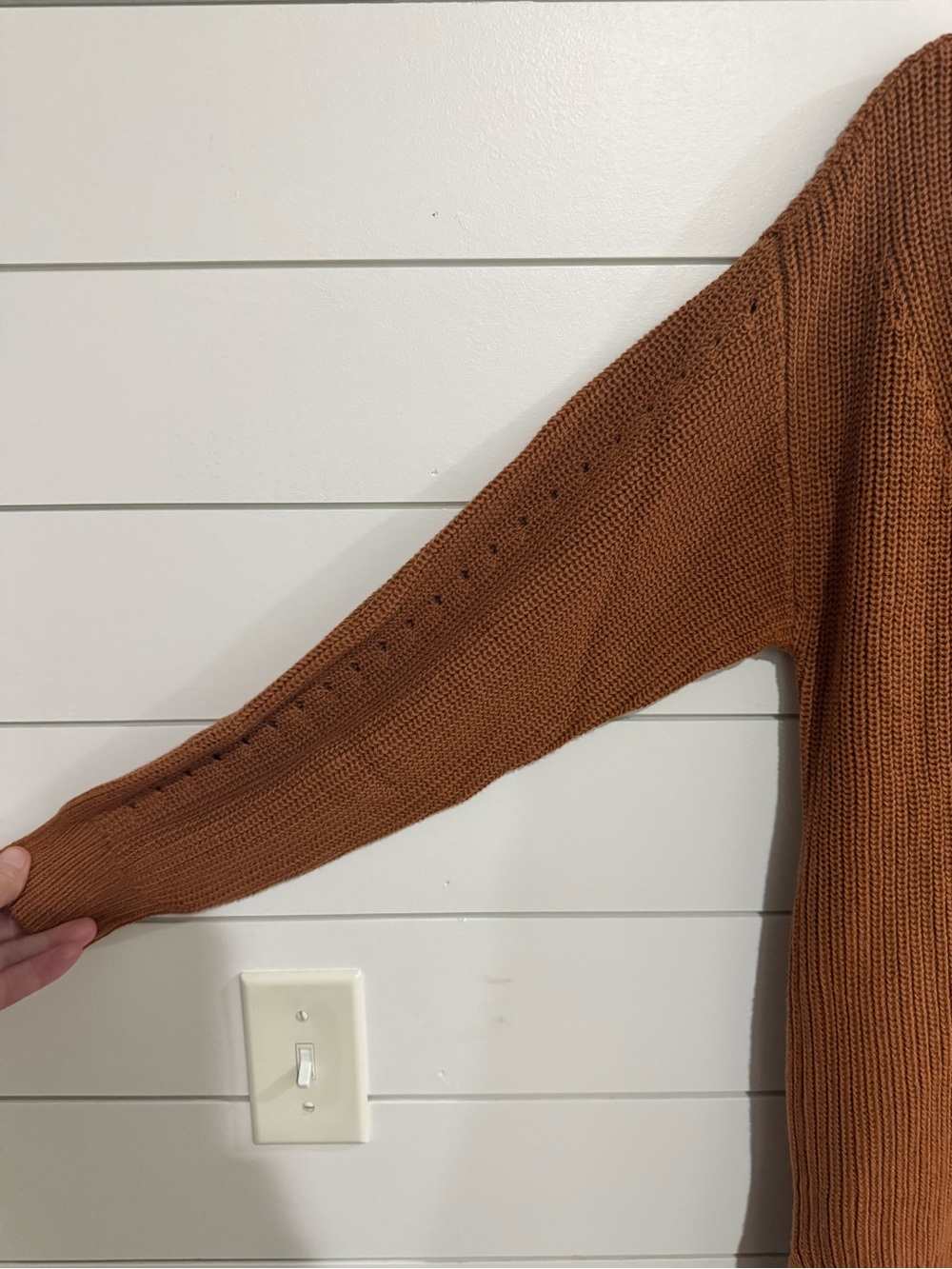 Universal Thread Open-Front Cardigan in Rust Orange - Picture 3 of 5